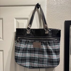 Coach Poppy Rare Blue Tartan Tote (LIKE NEW)